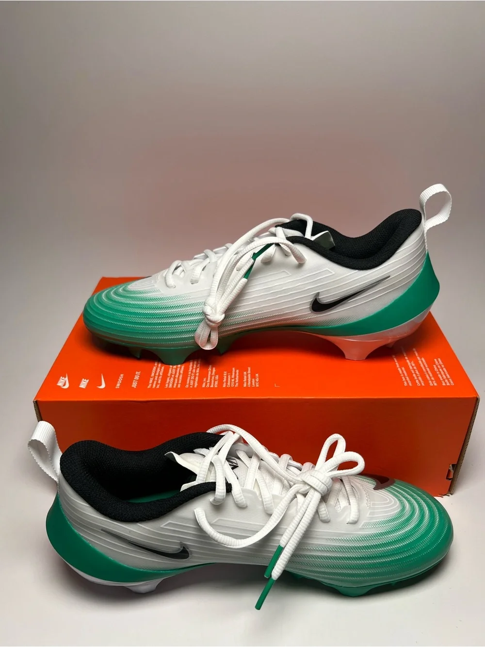 Nike Vapor Speed 3 White Green 360 Football Cleats HM8849-100 Mens Size NEW